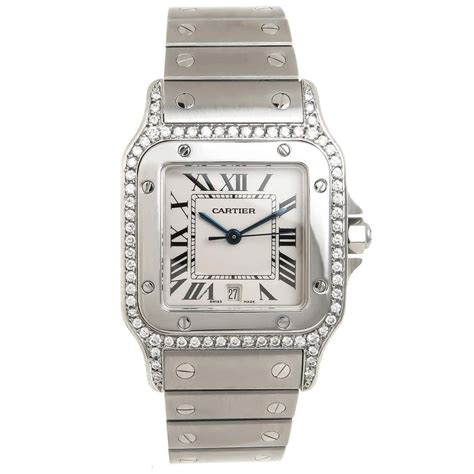 cartier santos lady price|cartier santos diamond bezels.